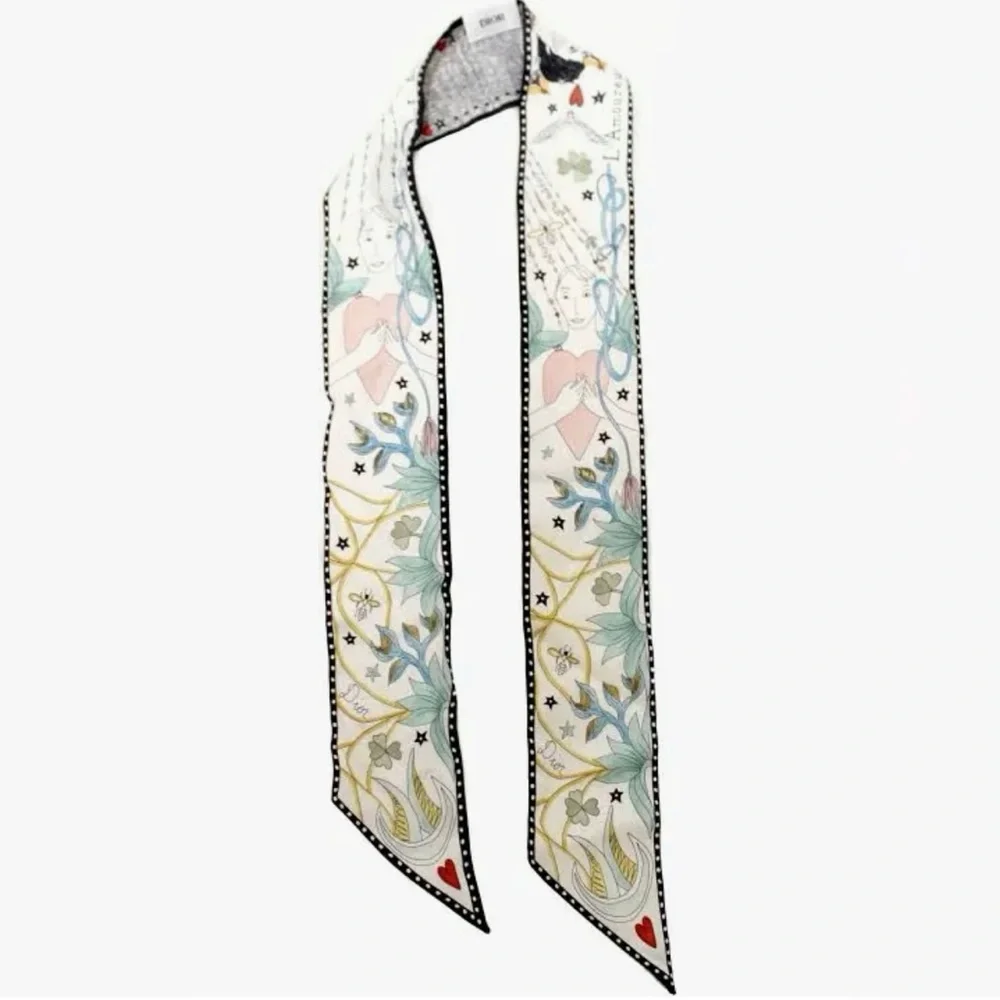 DIOR J’Adior L’Amoureux Lovers Silk Mitzah Twilly Scarf - NEW in Box & Shopper